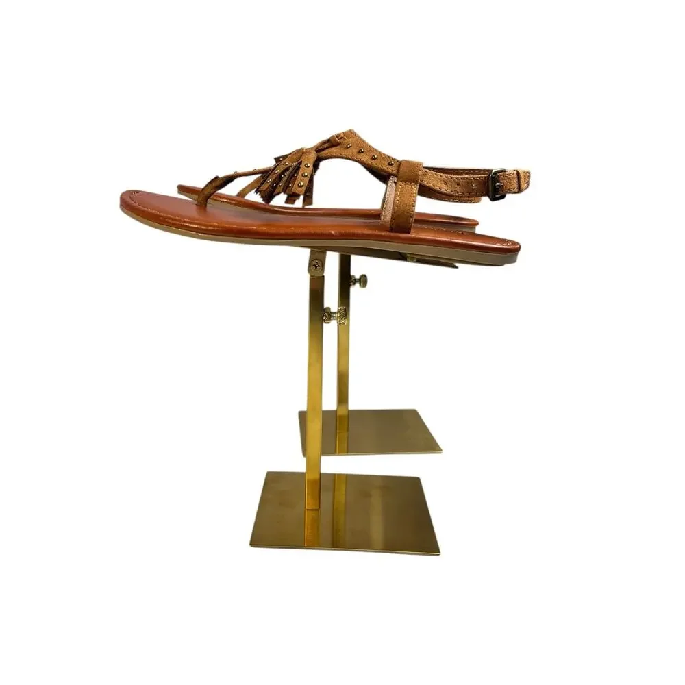 Christian Siriano Payless Brown Studded T Strap Thong Sandals 5.5 Boho